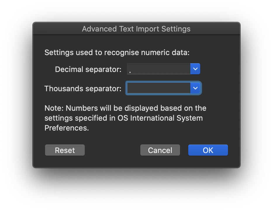 Healthyclimate excel import 5 decimal separator